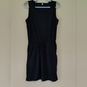 Casual Black Sleeveless Dress w/ Pockets